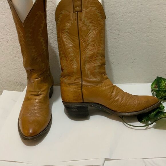 Justin Tan Cowboy Boots Style 8737 Men\'s Size 9 D Tan main image 7